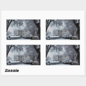 Winter Wonderland White House Rechthoekige Sticker (Vel)