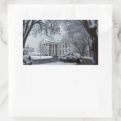 Winter Wonderland White House Rechthoekige Sticker (Tas)