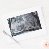 Winter Wonderland White House Rechthoekige Sticker (Envelop)