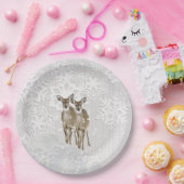 Winter Wonderland White Kerstmis met Deer Papieren Bordje (Feest)