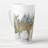 Winter Wonderland Whitetail Deer Kerstmis Latte Mok (Linkerhoek)