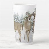 Winter Wonderland Whitetail Deer Kerstmis Latte Mok (Voorkant)