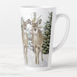 Winter Wonderland Whitetail Deer Kerstmis Latte Mok