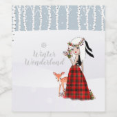 Winter Wonderland wijnfles Wijn Etiket (Enkel label)