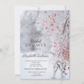 Winter Wonderland,Wineglas Bruidsdiner Kaart (Voorkant)
