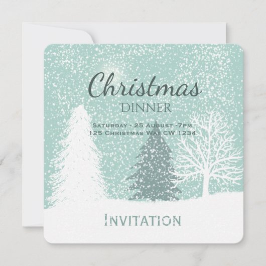 Winter Wonderland, winterdenbomen Kerstmis Kaart (Voorkant)