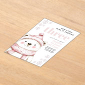 Winter Wonderland Wit Beer Acryl Verjaardag Uitnodigingen (Laagn)