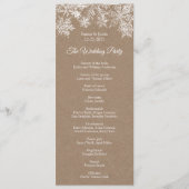 Winter Wonderland Wit & Kraft Sneeuwvlokken Bruilo Programmakaart (Voorkant)