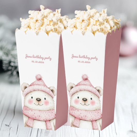 Winter Wonderland Witte Beer Verjaardag Bedankdoosjes