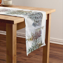 Winter Wonderland Witte Kerst Tafel Runner Korte Tafelloper