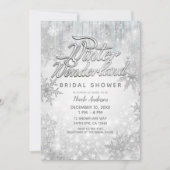 Winter Wonderland Witte Sneeuwvlokken Elegant Part Kaart (Voorkant)