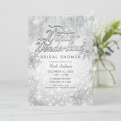 Winter Wonderland Witte Sneeuwvlokken Elegant Part Kaart (Staand voorkant)