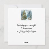 Winter Wonderland Wolf Kerstmis Feestdagenkaart (Achterkant)