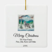 Winter Wonderland Wolf Persoonlijke Kerstmis Keramisch Ornament (Achterkant)