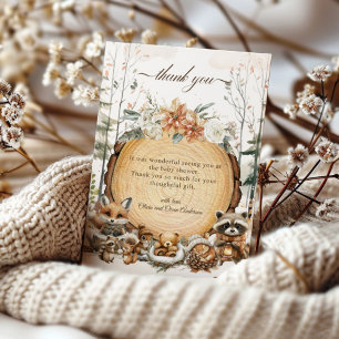 Winter Wonderland Woodland Animals Baby shower Bedankkaart
