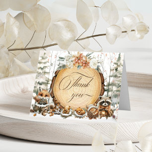 Winter Wonderland Woodland Animals Baby shower Bedankkaart