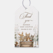 Winter Wonderland Woodland Animals Baby shower Cadeaulabel (Voorkant)