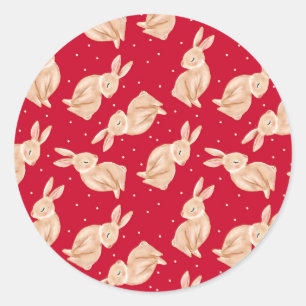 Winter Wonderland Woodland Dieren Kerstmis Ronde Sticker