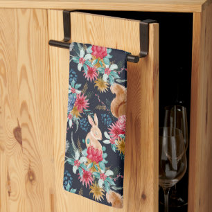 Winter Wonderland Woodland Dieren Kerstmis Theedoek