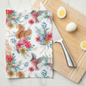 Winter Wonderland Woodland Dieren Kerstmis Theedoek (Quarter Fold)