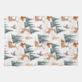 Winter Wonderland Woodland Dieren Kerstmis Theedoek (Horizontaal)
