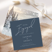 Winter Wonderland Woodland Script Engagement Party Kaart
