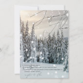 Winter Wonderland Woodland Sneeuw Script Bruiloft Kaart (Voorkant)