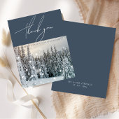 Winter Wonderland Woodland Sneeuwscript Bruiloft Bedankkaart