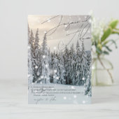 Winter Wonderland Woodland Sneeuwscript Bruiloft Kaart (Staand voorkant)
