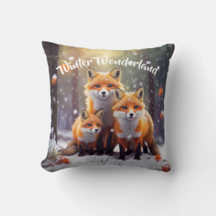 Winter Wonderland Worpillow Cute Lachende Vossen Kussen