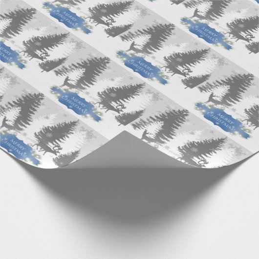 Winter Wonderland Wrapping Paper - Blue Cadeaupapier (Hoek)