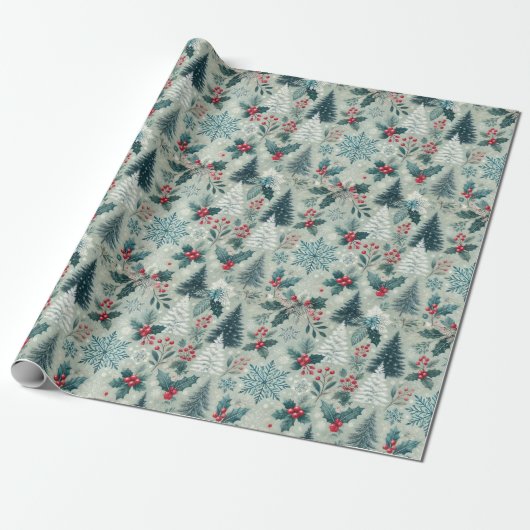 Winter Wonderland Wrapping Paper Cadeaupapier (Uitgerold)