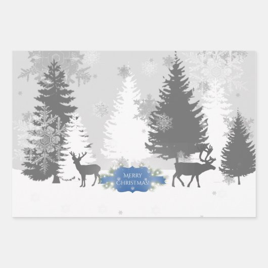 Winter Wonderland Wrapping Paper Flat Sheets - Blu (Voorkant)