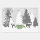 Winter Wonderland Wrapping Paper Flat Sheets Green (Voorkant 3)