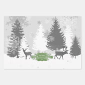 Winter Wonderland Wrapping Paper Flat Sheets Green (Voorkant 2)