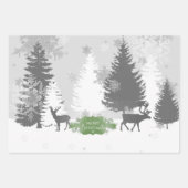 Winter Wonderland Wrapping Paper Flat Sheets Green (Voorkant)