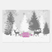 Winter Wonderland Wrapping Paper Sheets Magenta (Voorkant 2)
