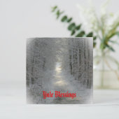 Winter Wonderland Yule / Winter Solstice Feestdagenkaart (Staand voorkant)