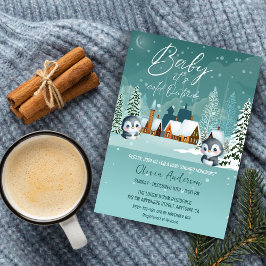 Winter Wonderland zijn koude buiten baby shower Kaart