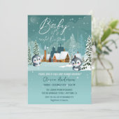Winter Wonderland zijn koude buiten baby shower Kaart (Staand voorkant)