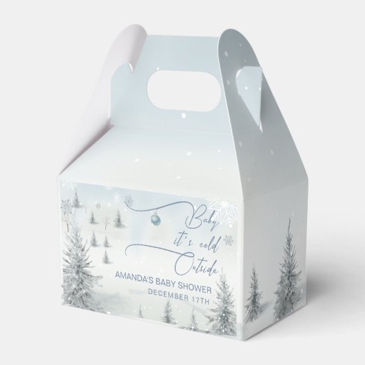 Winter Wonderland zijn koude buiten Boy Baby showe Bedankdoosjes (Achterkant)