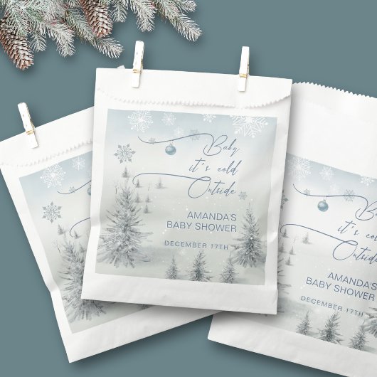 Winter Wonderland zijn koude buiten Boy Baby showe Bedankzakje