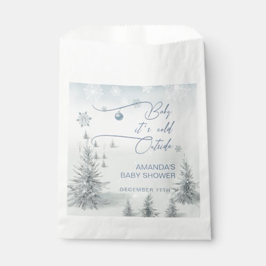 Winter Wonderland zijn koude buiten Boy Baby showe Bedankzakje (Voorkant)