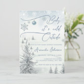 Winter Wonderland zijn koude buiten Boy Baby showe Kaart (Staand voorkant)