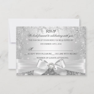 Winter Wonderland Zilver RSVP Kaartje