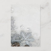 Winter wonderland zilver sneeuw typografie details informatiekaartje (Achterkant)