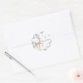 Winter Wonderland Zilver Sparkle Herten Feestgunst Ronde Sticker (Envelop)