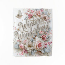 Winter Wonderland Zilveren Glitter Roze Rozen