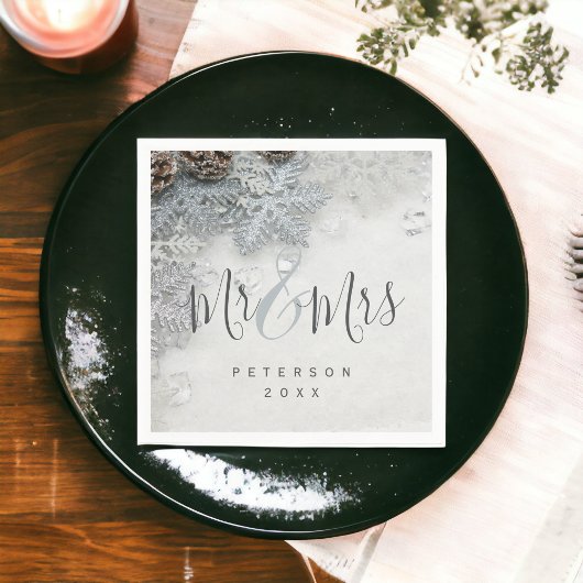 Winter wonderland zilversneeuwfoto Mr & Mrs. Servet