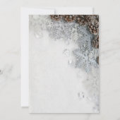 Winter wonderland zilversneeuwtypografie bruiloft save the date (Achterkant)